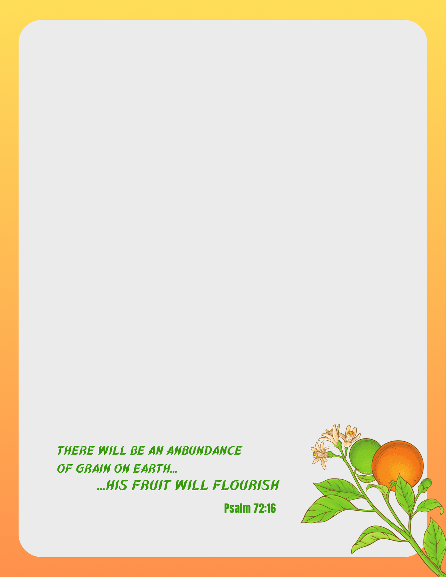 JW Letter Writing Stationery/ There Will Be An Abundance of Grain/ Psalm 72:16