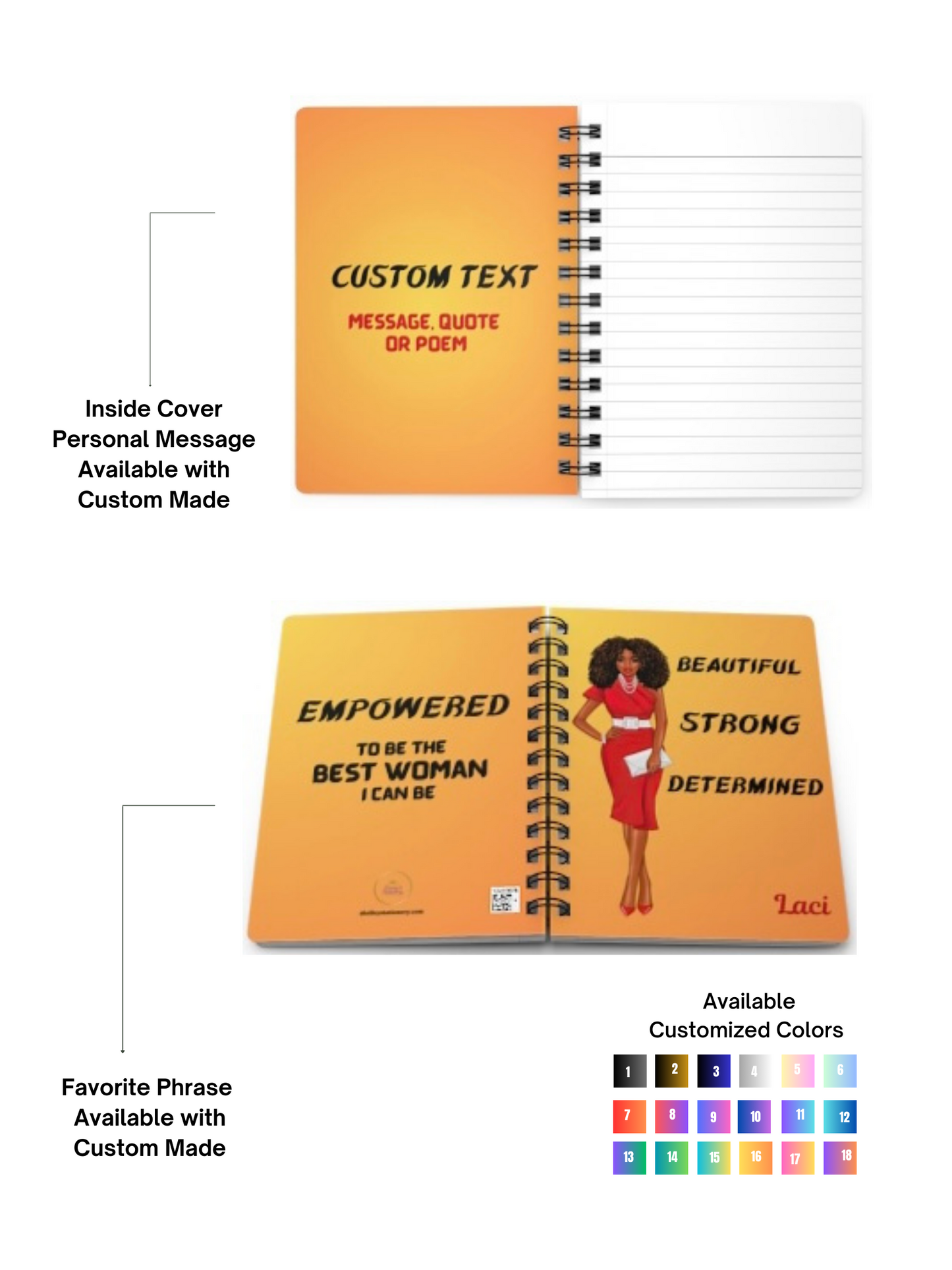 Beautiful/Strong/Determined/ Spiral Journal