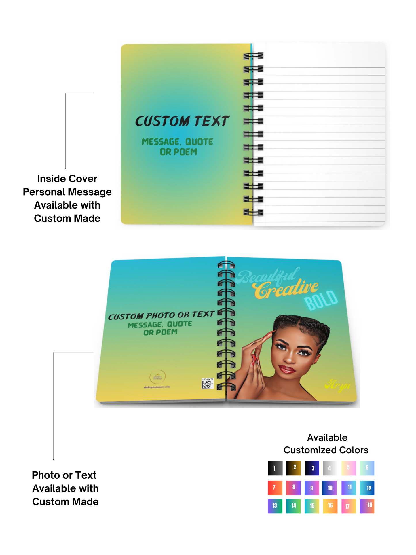 Beautiful/Creative/Bold/Spiral Bound Journal