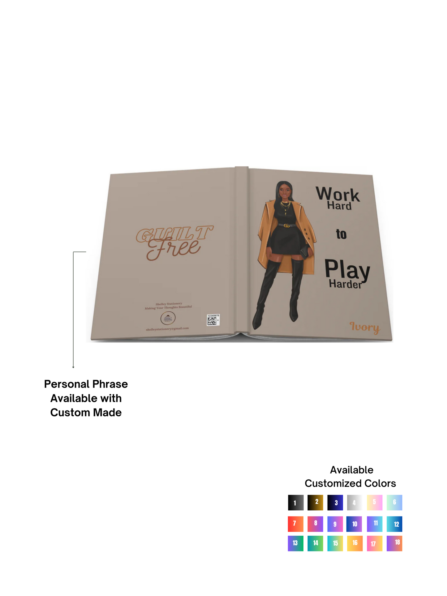 Work Hard Play Harder/ Hardcover Journal Matte