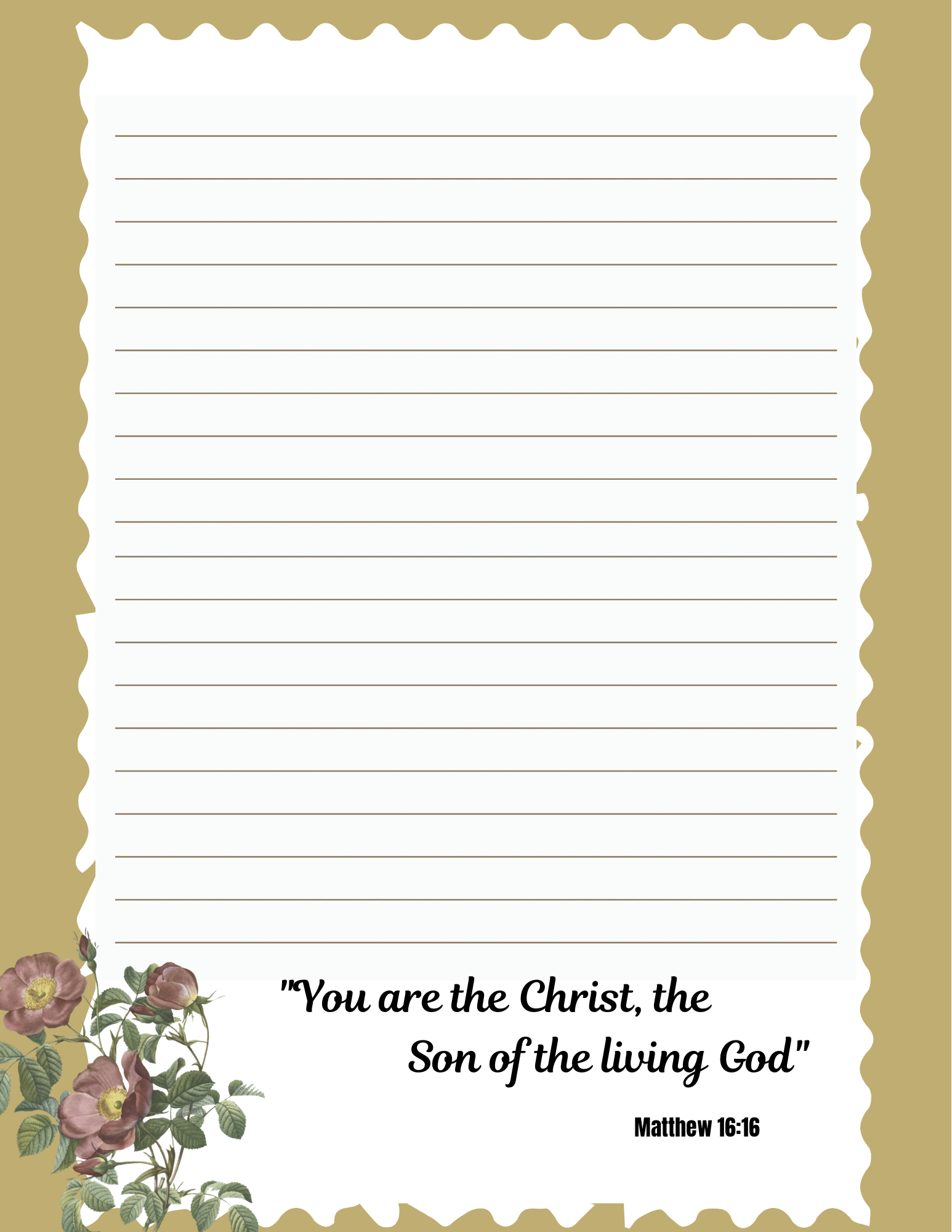jw letter writing stationery/you are christ/mt16:16