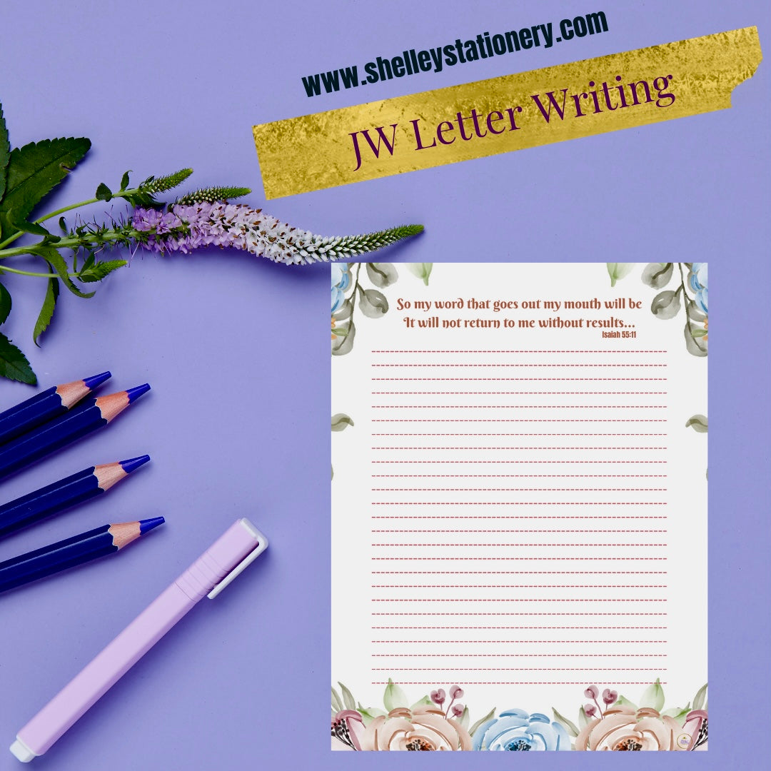 JW Letter Writing Stationery/ "My word will not return to me../ Isaiah 55:11