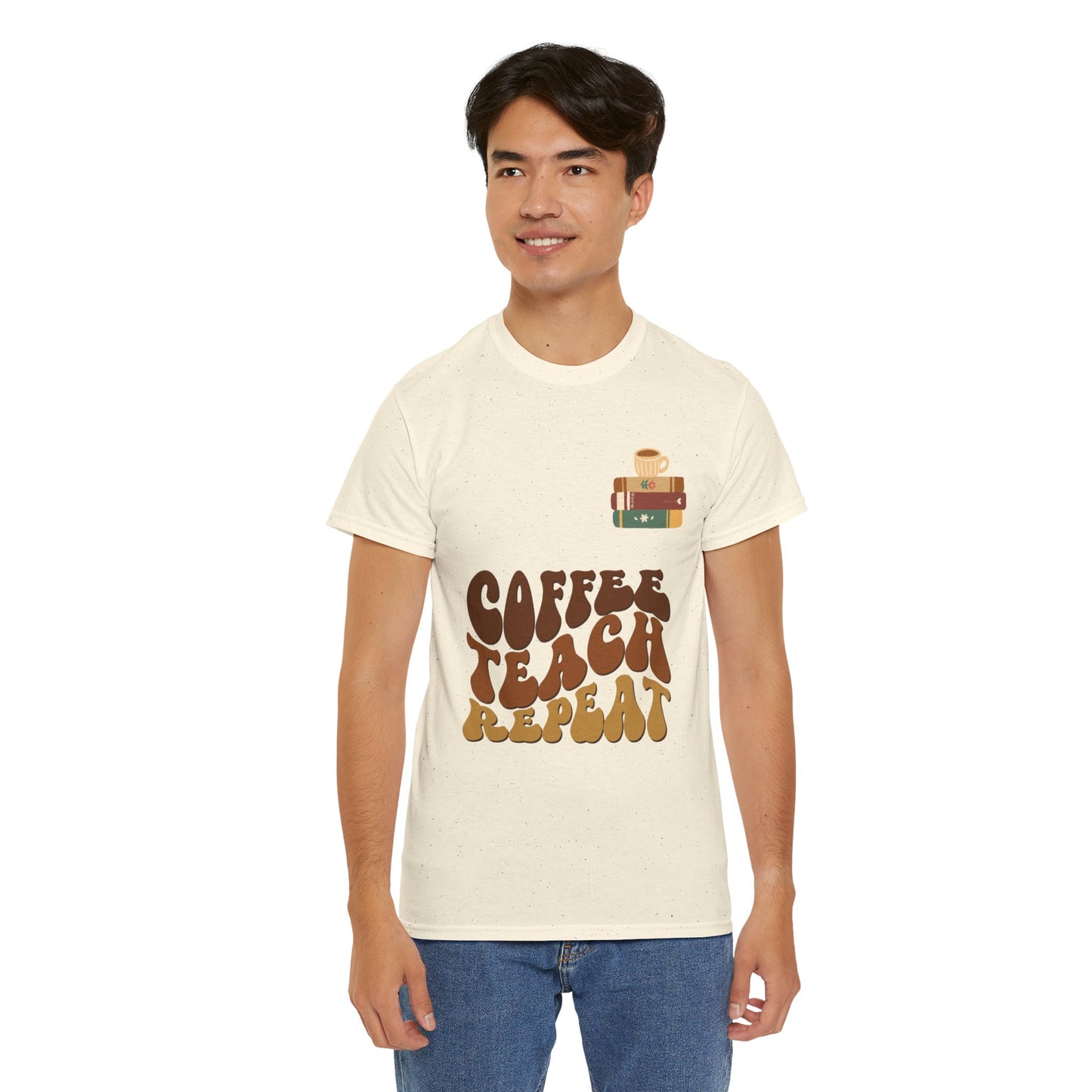 Coffee Teach Repeat/ Unisex Heavy Cotton Tee