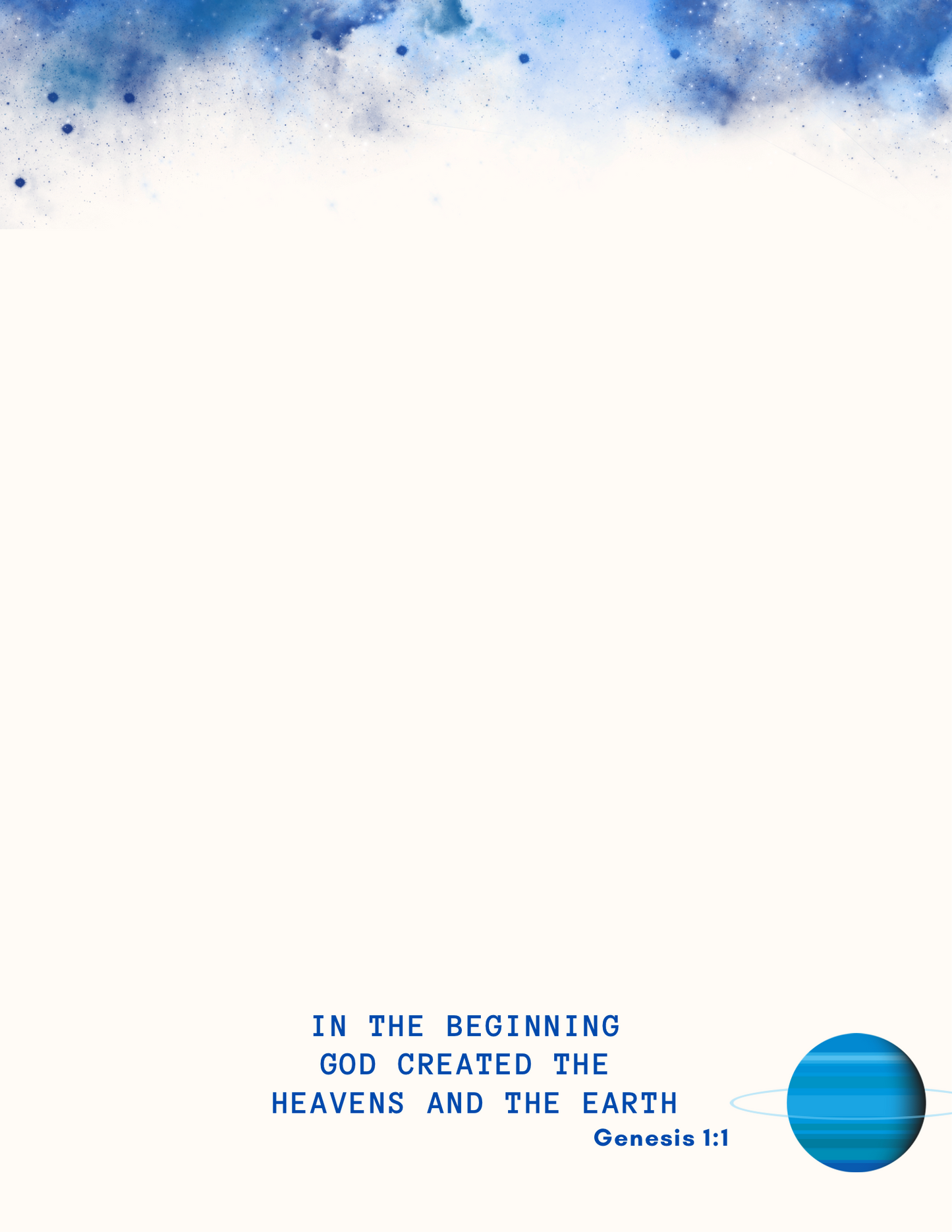 JW Letter Writing Stationery/ In the beginning God created/ Gen. 1:1