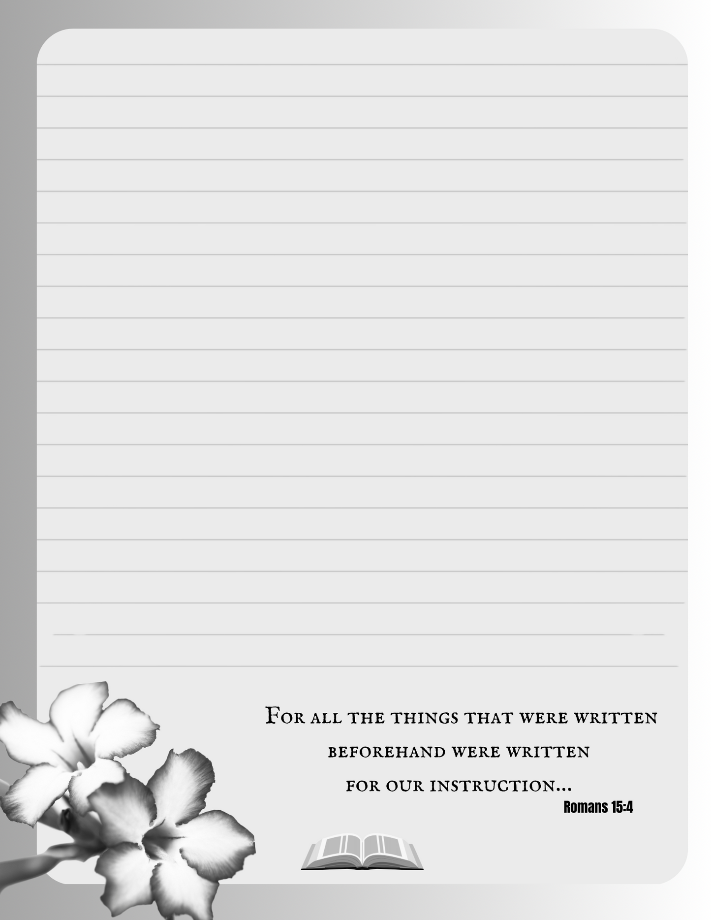 JW Letter Writing Stationery/For all the things were written (Romans 15:4)
