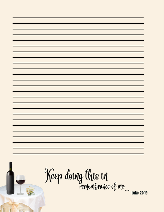 Memorial of Jesus’ Death/ JW Letter Writing Stationery