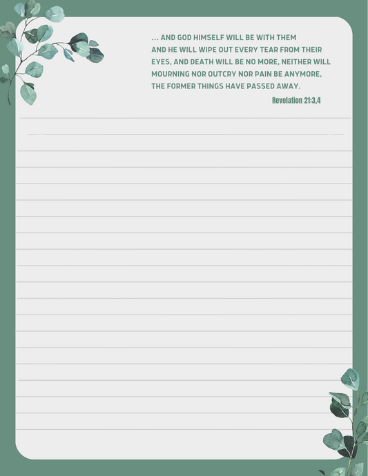 JW Letter Writing Stationery/And he will wipe out every tear from their eyes (Rev. 21:3,4)