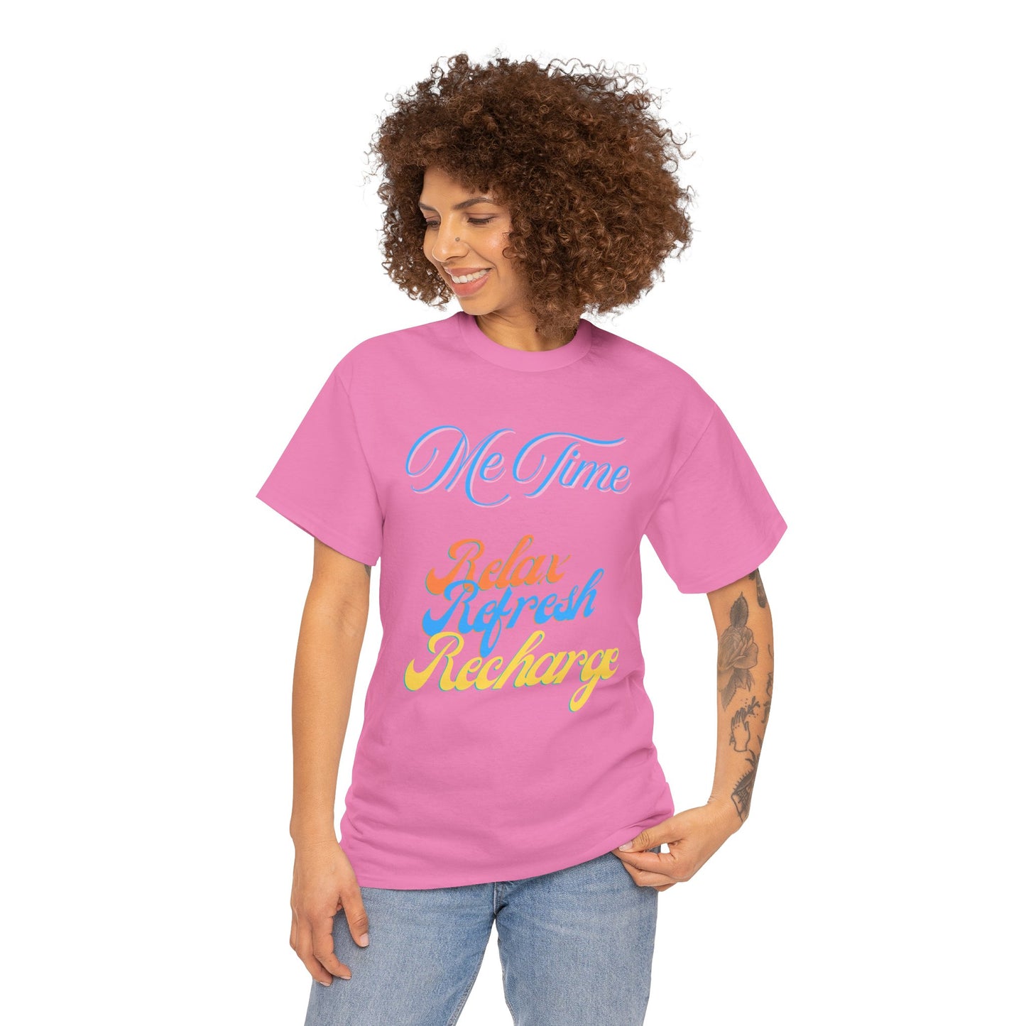 Me Time/Colorful Print/  Unisex Heavy Cotton Tee