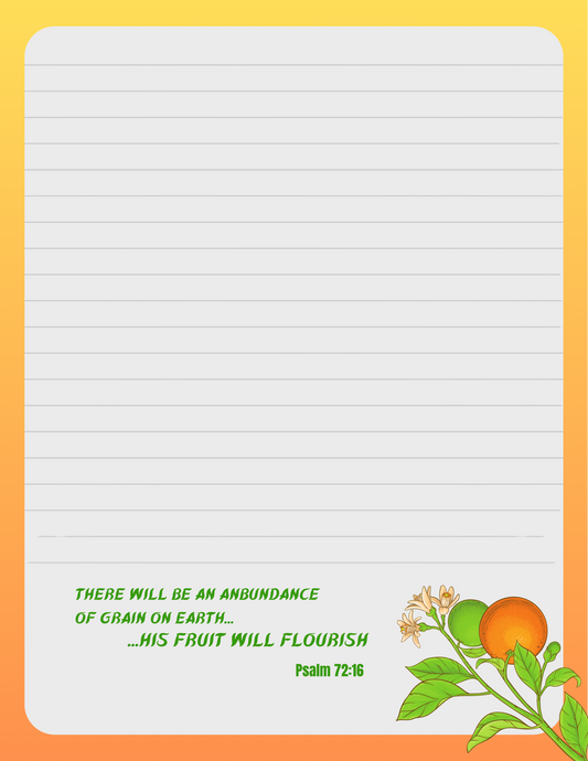 JW Letter Writing Stationery/ There Will Be An Abundance of Grain/ Psalm 72:16