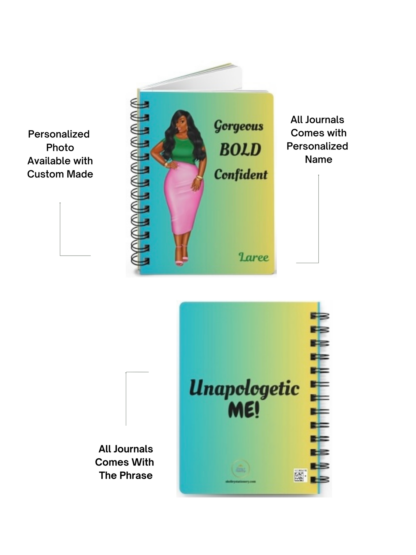Gorgeous/Bold/Confident/Spiral Journal
