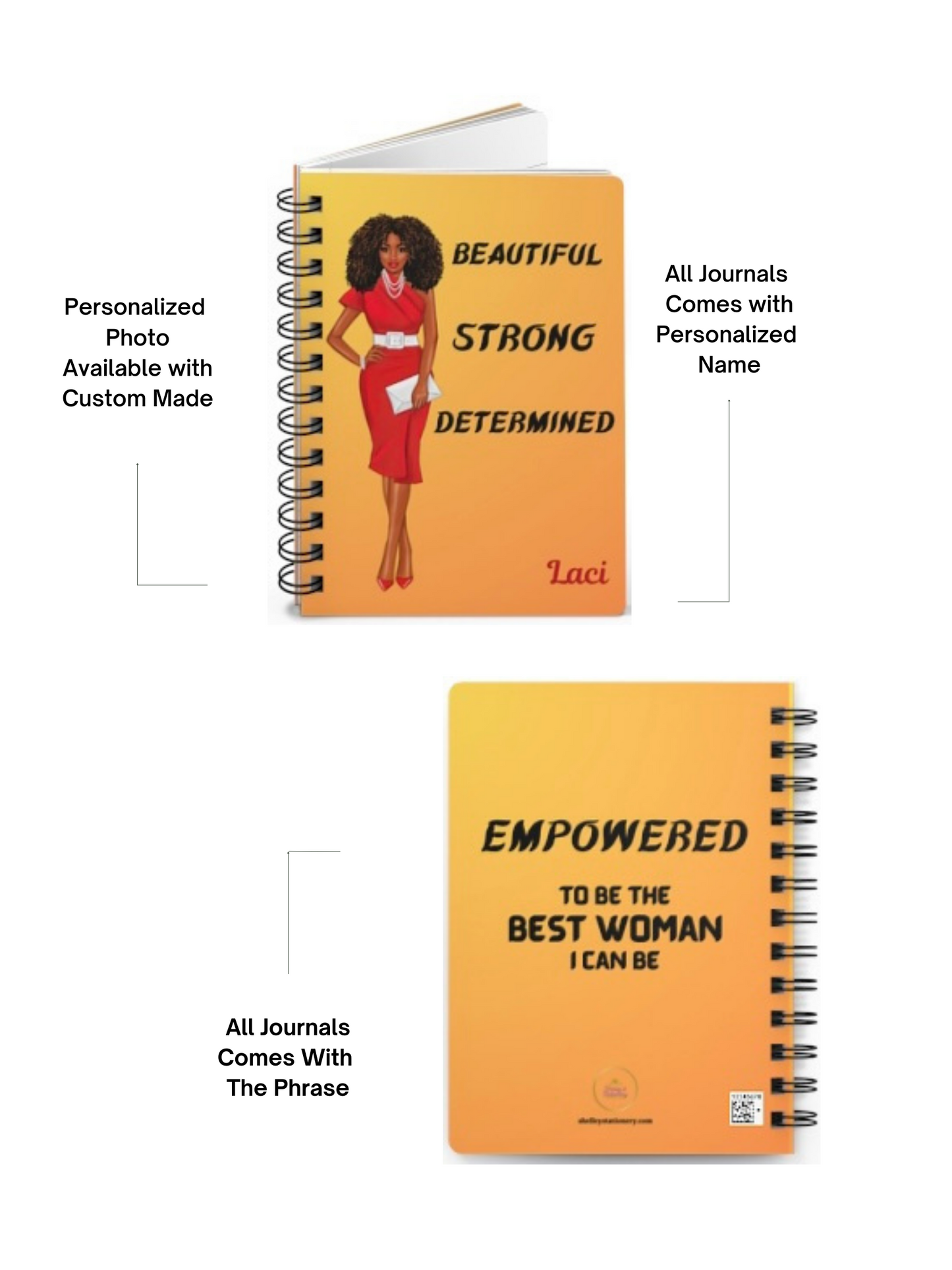 Beautiful/Strong/Determined/ Spiral Journal