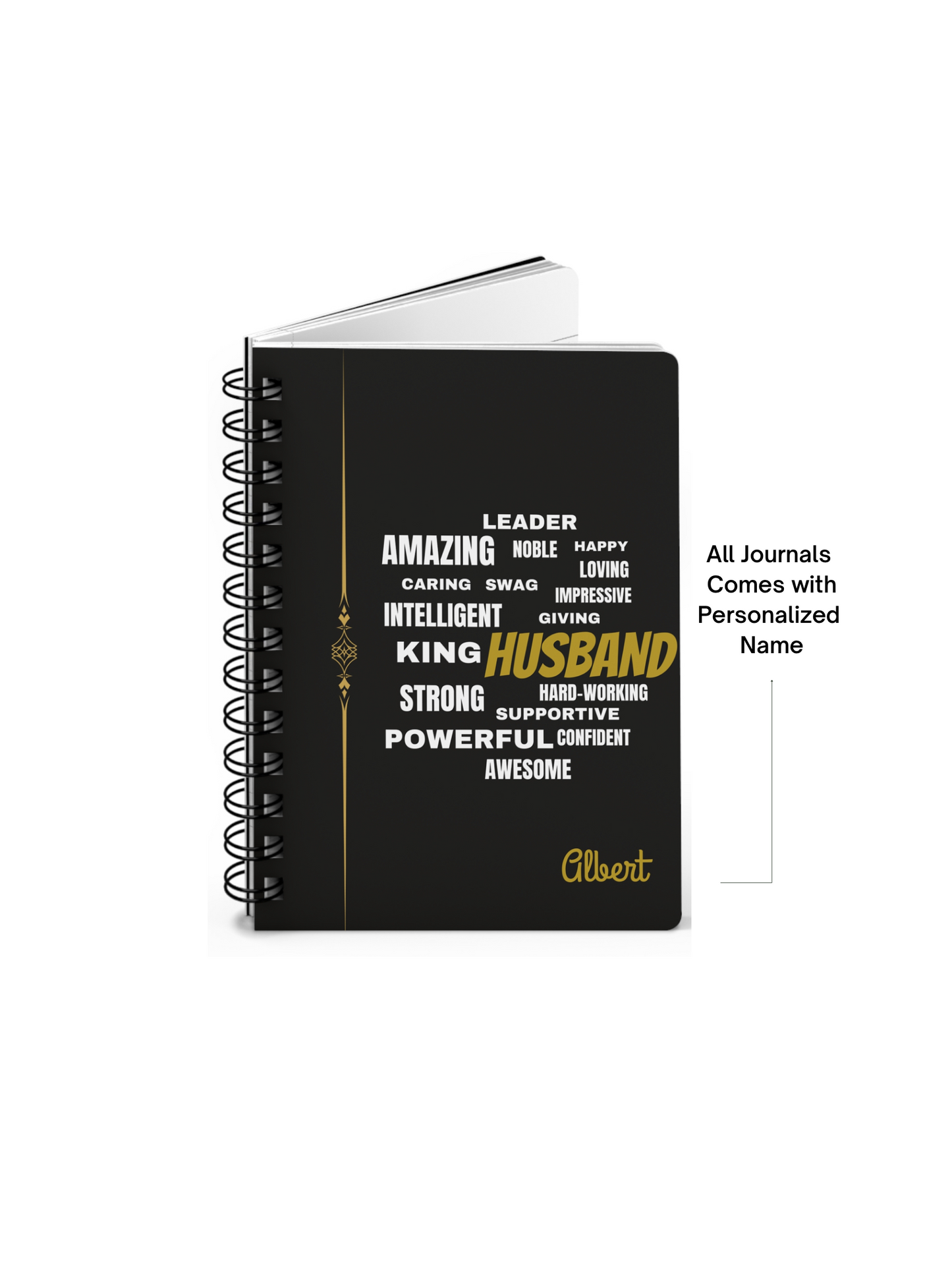 Husband/Writing Journals for Men/ Spiral Bound Journal