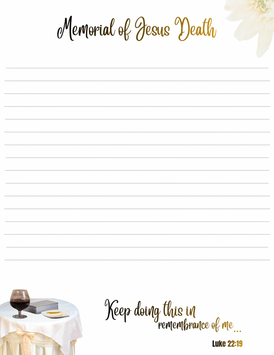 JW 2026 Memorial Letter Writing/ Luke 22:19