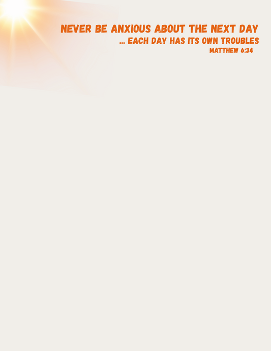 JW Letter Writing/ Do Not Be Anxious About the Next Day/Mt 6:34