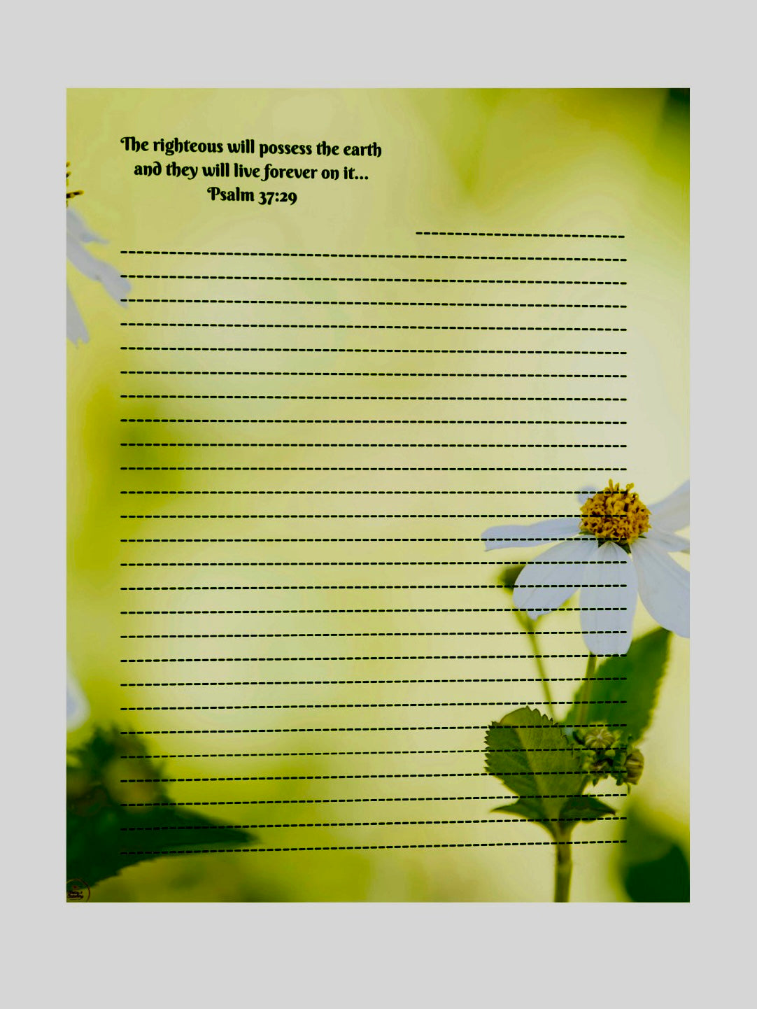 JW Letter Writing Stationery/ Ps. 37:29