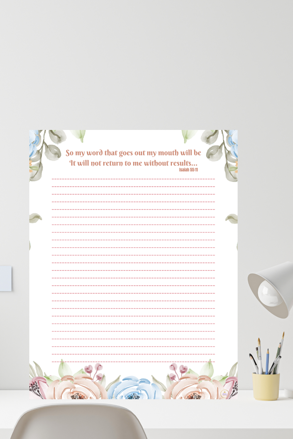 JW Letter Writing Stationery/ "My word will not return to me../ Isaiah 55:11