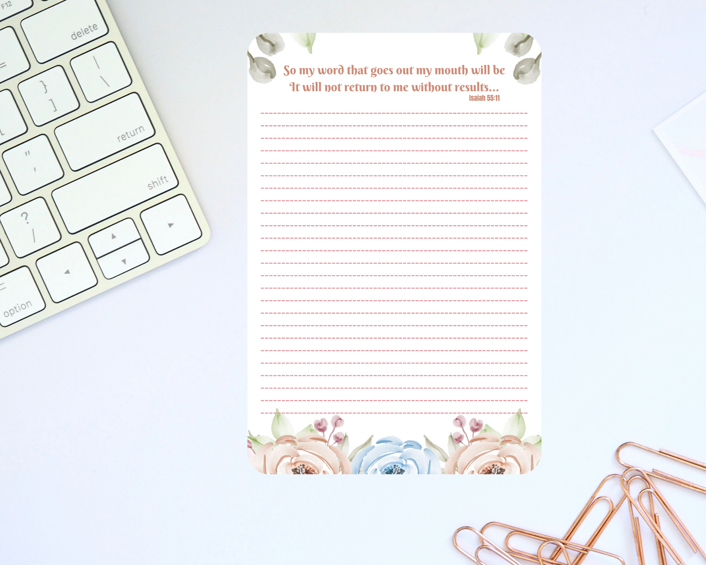 JW Letter Writing Stationery/ "My word will not return to me../ Isaiah 55:11