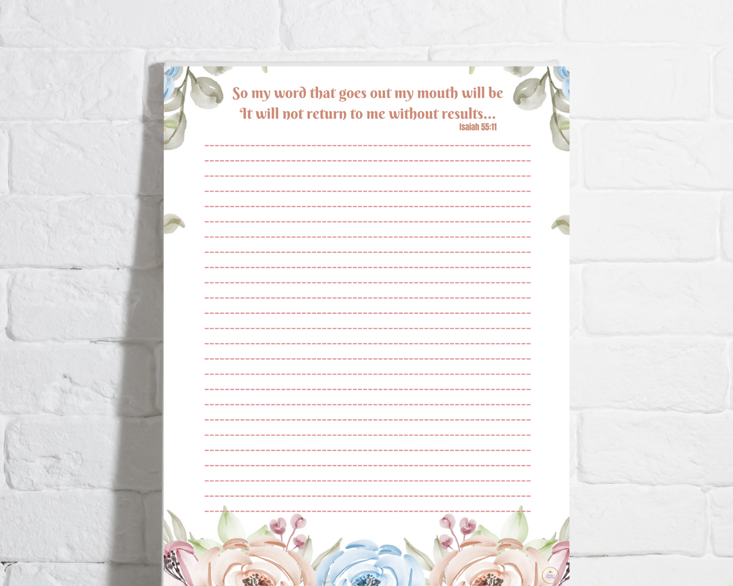 JW Letter Writing Stationery/ "My word will not return to me../ Isaiah 55:11