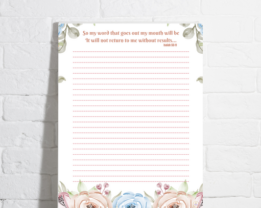JW Letter Writing Stationery/ "My word will not return to me../ Isaiah 55:11
